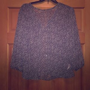 Sheer Black and White Star Blouse